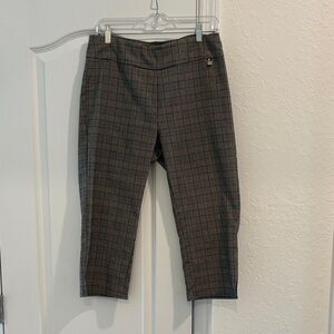 Gray Plaid Cropped Pants